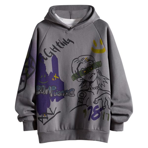 Темная пародия улицы персонализировала пуловер хмеля мультфильма Hoodies граффити мешковатый тазобедренный