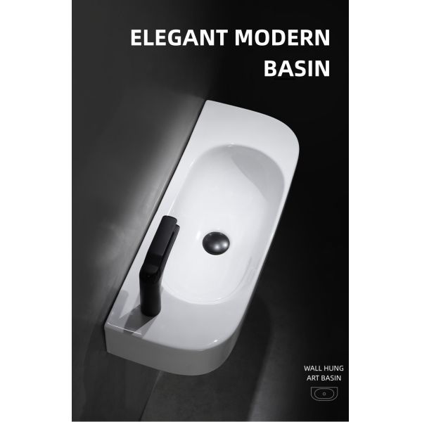 Ceramic 10-15L Large Bathroom Wall Hung Basin Customised Easy To Clean