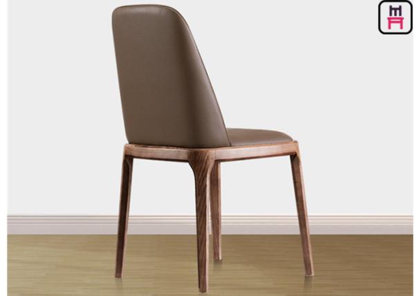 Armless Wood Black Leather Kitchen Chairs , Elegant Light Wood Dining Room Chairs