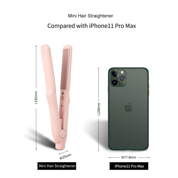 Раскручиватель волос плиты пинка мини, электрическая батарея лития щипцов 2600mAh волос