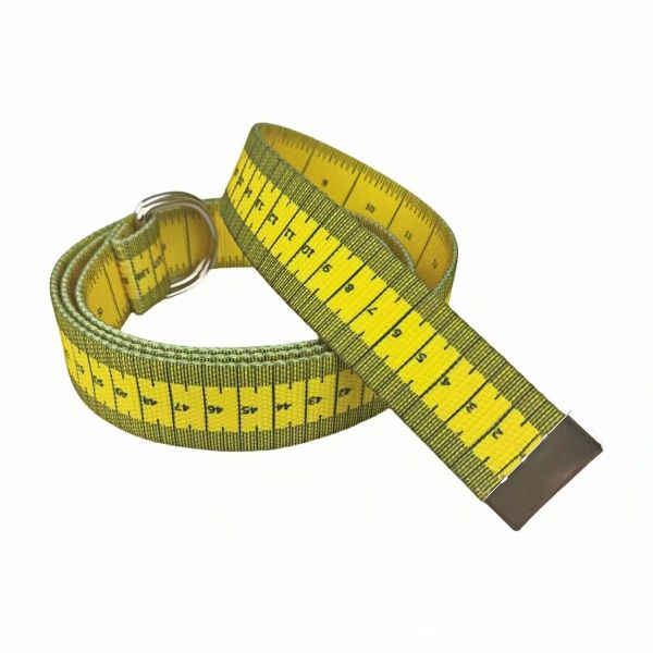 Double-sided printed tape measure belt, scale tool ruler, soft tape, alloy double-ring buckle, quirky trendy belt