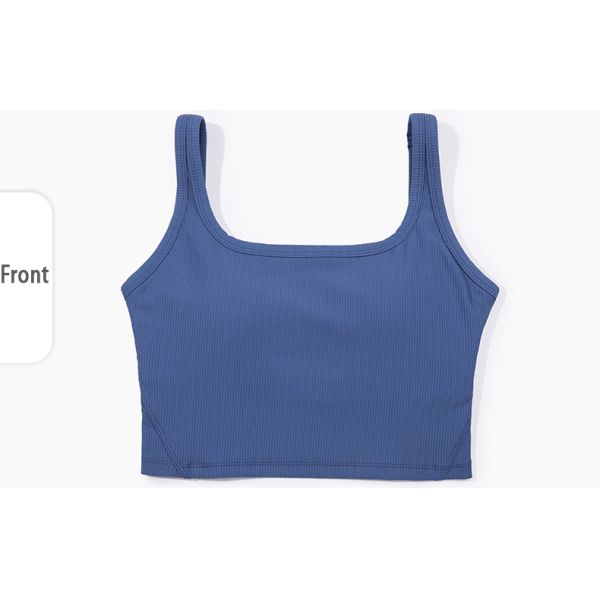 New Threaded Nude Yoga Bra Vest-Style Fitness Running Sports Bra Women