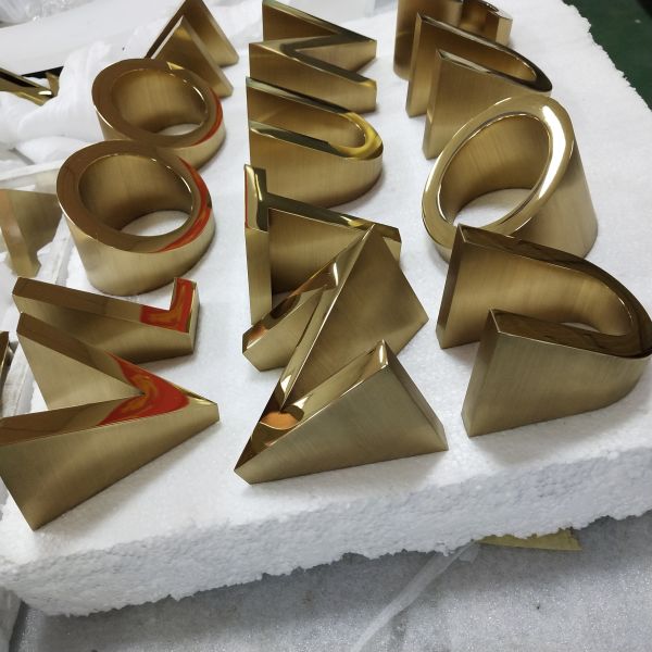 Large 3D Flat Cut Decorative Metal Letters 620*620*90mm