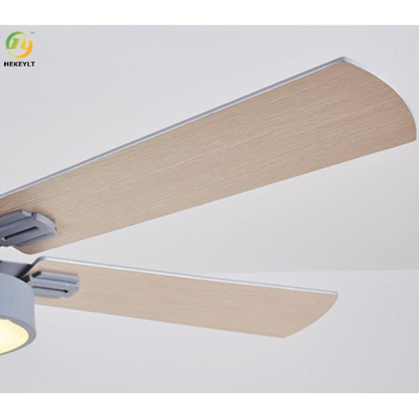 52-дюймовый светодиодный крытый потолочный вентилятор Nordic Macaron Современная гостиная столовая свет