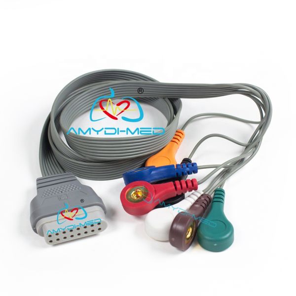 7 Leads Snap 16 Pin Edan ECG Cable SE-2003/SE2012 Holter Ecg Cable