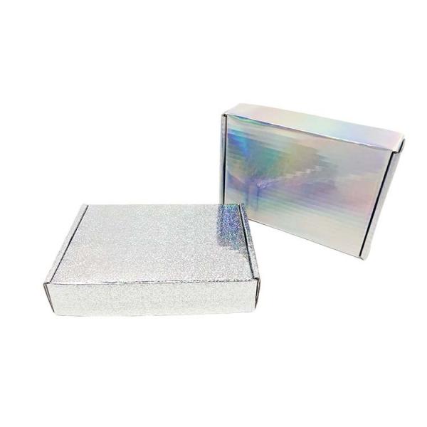 Luxury Full Color Printed Boxes Silver Laser Corrugated Cardboard Shipping Mailer Box