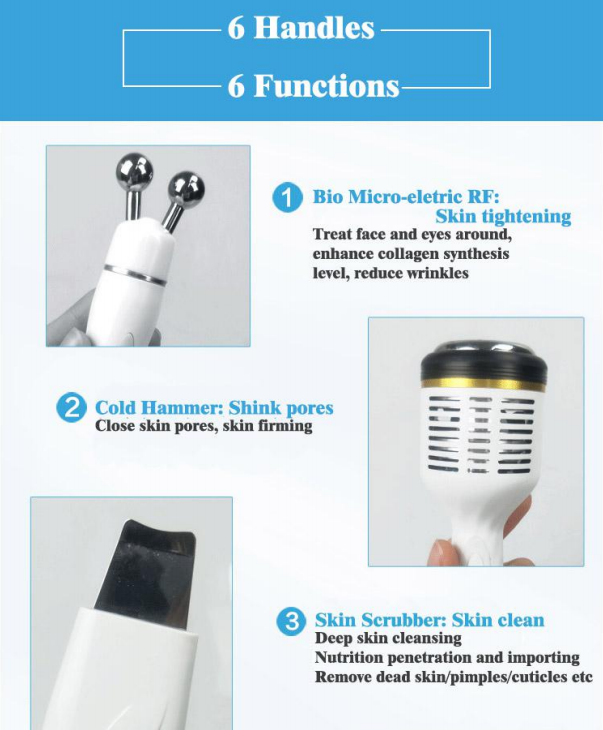 Skin Cleaning Beauty Parlour Products 6 In 1 500W Multifunctional Facial Machine