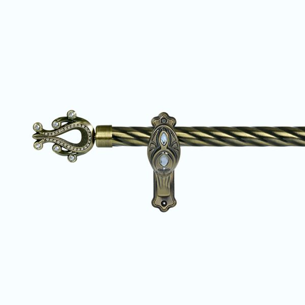 Factory Manufacturer 28mm Vase Head Shape Finial Extendable Metal Curtain Rod Set Adjustable Length