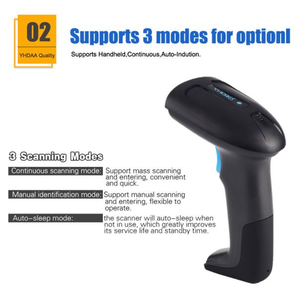 Дизайн YHD-6200DW беспроводного 2.4G блока развертки штрихкода USB 2D эргономический