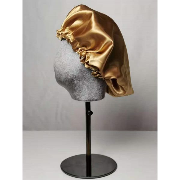 53cm Reversible Silk Sleeping Cap , Double Layer Satin Bonnet For Curly Hair