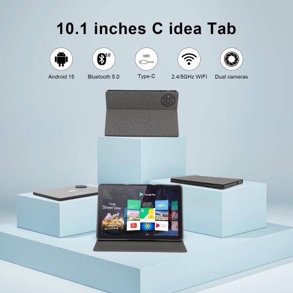 C アイデア 10.1 インチ アンドロイド 15 タブレット 8GB RAM 1TB ROM モデル CM8800プラス 黒