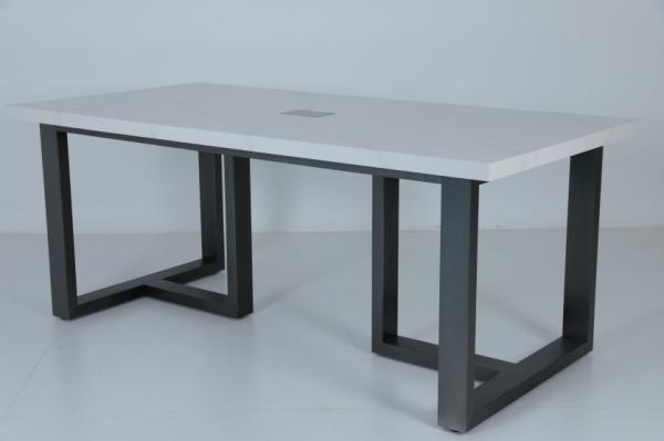 Custom Modern Style Hotel Bar Table with Stone Top and Stainless Steel Base