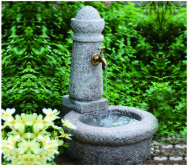Stone Faucet Cast Stone Garden Fountains Granite Sink For Backyard Lightweight