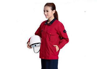 Red Durable Industrial Work Uniforms Long Sleeve , Workwear For All Industries