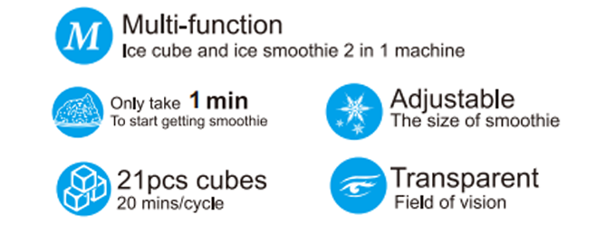 Multi Funtion Ice Cube And Ice Smooth 2 In 1 Machine