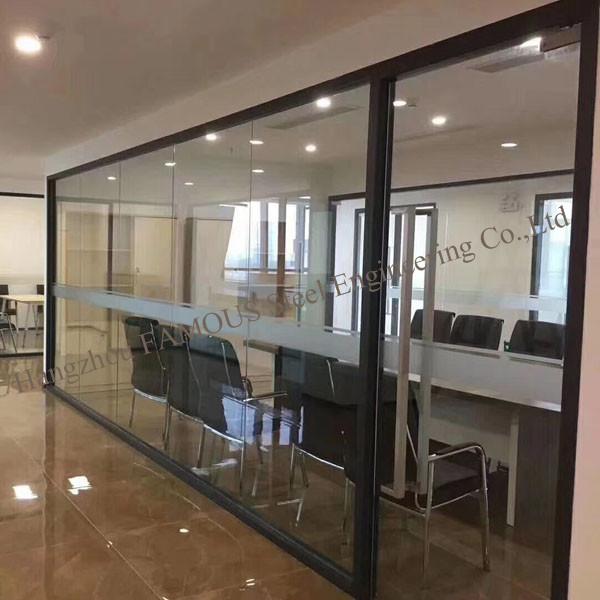 Paredes de separação de vidro 6mm acústicas à prova de som, separação de vidro de alumínio do escritório de 12mm