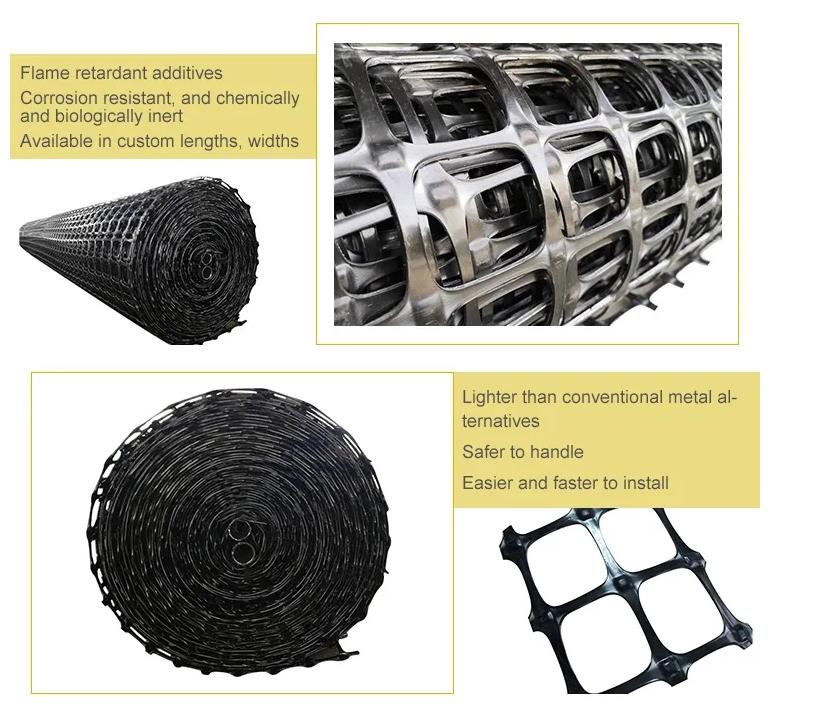 40kn Geotextile Geogrid/пластиковая сетка 50m X 1m Geogrid