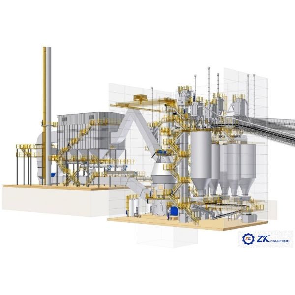 Линия промышленного производства ГГБС стальная, цех заточки производственной линии порошка шлака