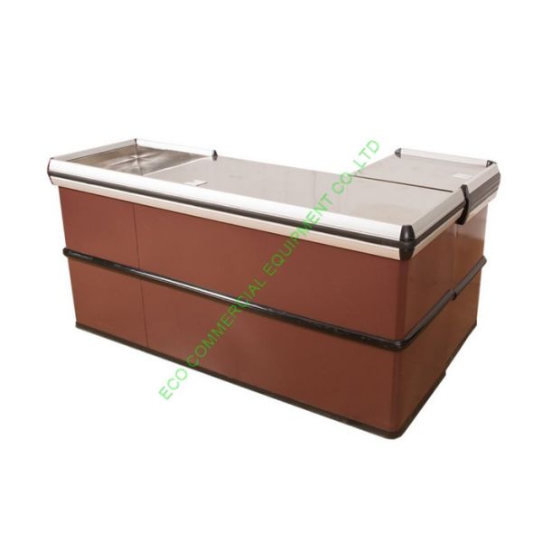 Stainless Steel Shop Money Cashier Checkout Counter Desk With Coffee Colour