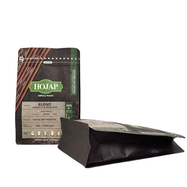 Customized Printed Recyclable Aluminium Zipper Coffee Bean Pouch Plastic Bag Packaging for Coffee Beans
