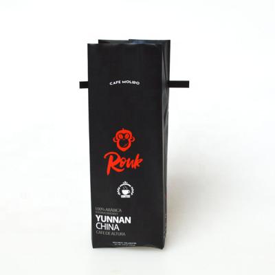 A folha Mylar Gusseted Matte Black Coffee Bags CMYK imprimiu ISO9001