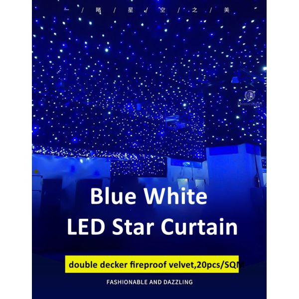 Customized Shiny Backdrop Cloth Led star Curtain For Wedding Bar Dj Church Party