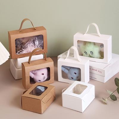 Recycled Paper Window Gift Box with Handle for Party Favors