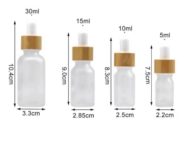 JiaZi Luxury Cosmetic Dropper Bottles 5ml 10ml Perfume Oil With Bamboo Cap