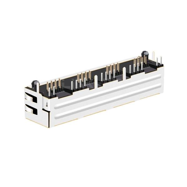 Pulse E5J88-34CJ24-L Compatible LINK-PP LPJE401AHNL Tab Up Green/Yellow LED 1X4 Port Lan Jack RJ45 without Integrated Magnetics