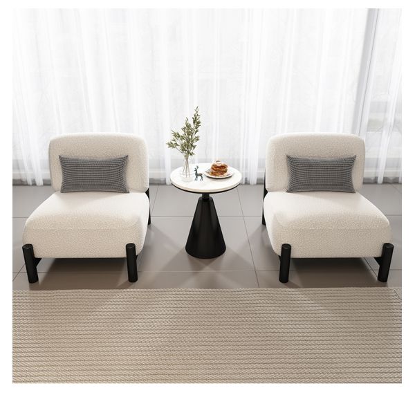 Wholesale Comfortable Modern Eco-Friendly Lamb Fleece Fabric Single Leisure Sofa Chair Set High-resilience Sponge for Bedroom