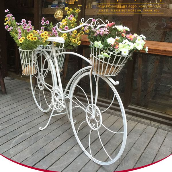 Modern Flower Pot Bike Display Stand for Creative Weeding and Sofa Set Decoration