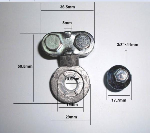 Lead Plated Outdoor Car Accessories  Automotive Battery Terminals With Zinc Side