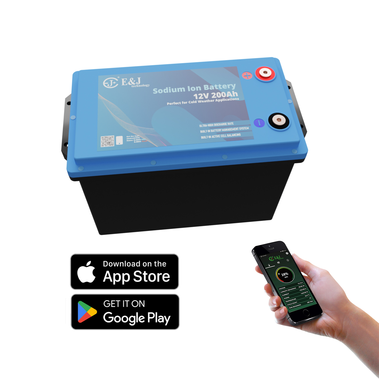 12V 200Ah Prismatic Sodium Air Battery 2480Wh For Semi Trucks Air Conditioner System