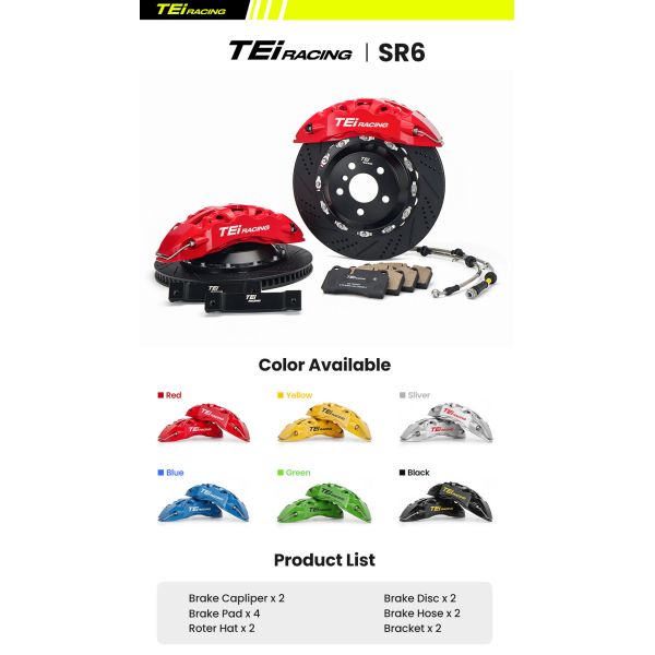 TEI Brake Caliper SR6 performance car parts 6 Piston BBK R17 R18 Car Wheel Upgrade Brake Kit for Ford Bronco