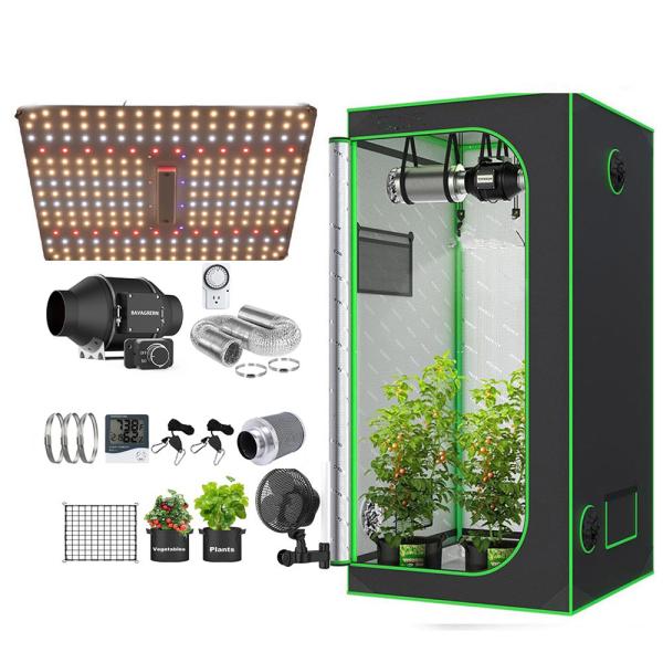 60x60cm LED Plant Set Full Spectrum Samsung 150W LED Grow Lamp Hydroponics 600D Grow Tent Kit with Ventilation Fan