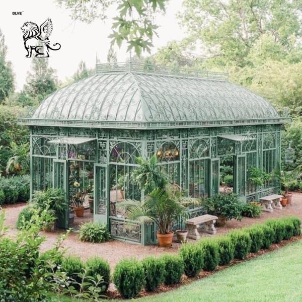 Wrought Iron Gazebo Aluminum Glass Sunroom Pavilion Metal Large Villa Greenhouse Outdoor Popular