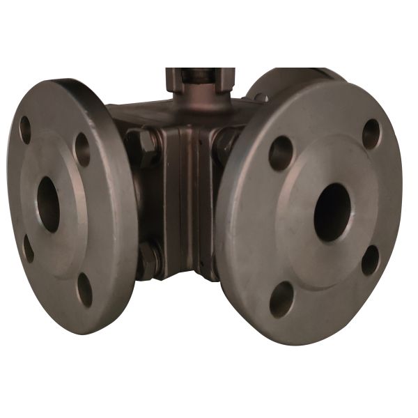 High-pressure Pneumatic Three-way Flanged Ball Valve
