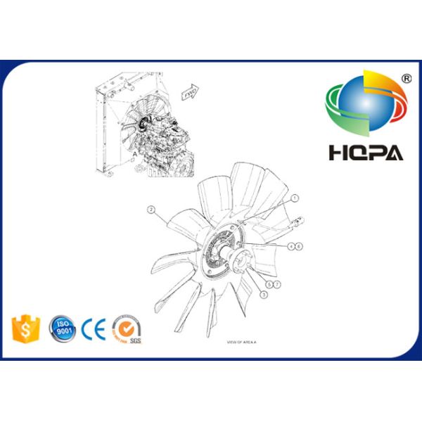 230-2892 2302892 C7 Engine CAT Excavator Spare Parts E324 Excavator Cooling Fan