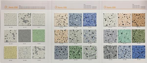 CE SGS 3 mm Relle plancher PVC Surface ESD Vinyle conducteur carreaux