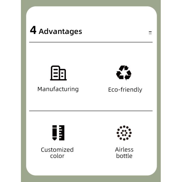Акриловый безвоздушный квадрат бутылки 100ml для сливк заботы кожи