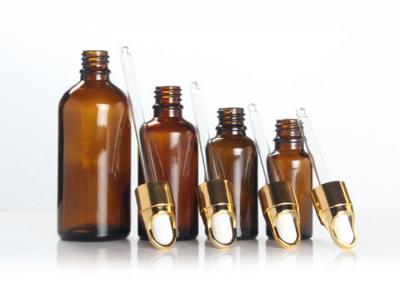 La fantaisie Amber Cosmetic Bottles Round Shape a adapté Logo Printing aux besoins du client