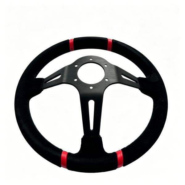 Motorsport Billet Racing Steering Wheels Suede Wrapped 90MM Dish 14 Inch