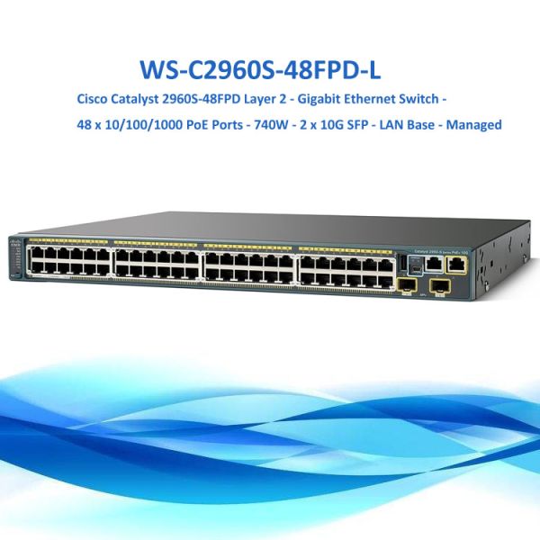 New Cisco 2960S Series 48 Port PoE Ethernet Switch WS-C2960S-48FPD-L