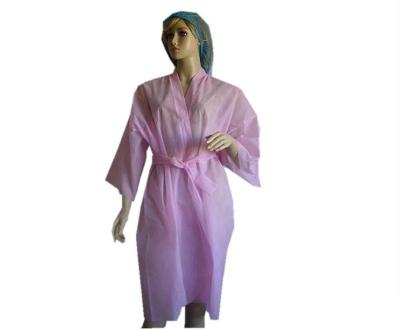 Pink / Blue Non Woven Disposable Spa Robes , Disposable Spa Wear 50*45*65cm