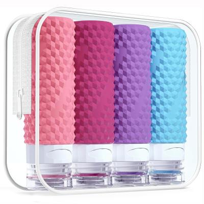 Bouteille de voyage en silicone rechargeable à large bouche, anti-fuite 90 ml