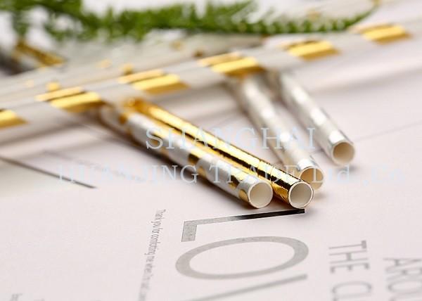 Dye Free Decorative Paper Drinking Straws CE Certificated No Polluting
