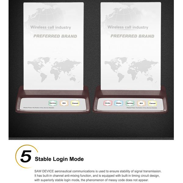 Camareiro sem fio de longa distância toque para restaurantes, hotéis, cafés, hospitais