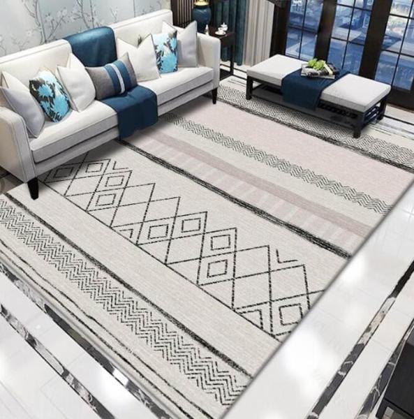Home Machine Washable Full Living Room Floor Carpets Hand-Printed Sofa Bed Blanket