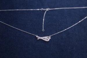 OEM CZ 925 Sterling Silver Neckalce Mini Zircon Charms