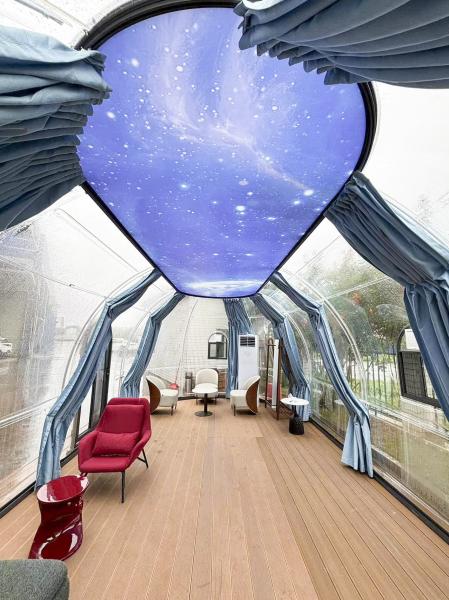 Modern Fashionable Outdoor Prefab Infinitely Elongated Elliptical Shape Star Room for Glamping Geodesic Dome House for Hotels